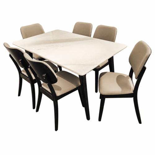 HY-Y863+Y12 MARBLE DINING SET (1+6)